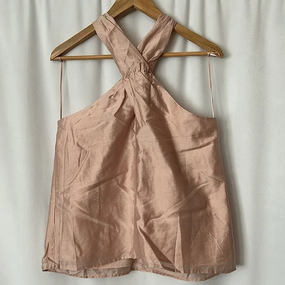 Joie NWT Blush Sand Earldena Halter Top Shirt **Size L** 🌸🌸 - Picture 3 of 6